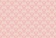 Cream Art Deco fan motifs on a soft pink background — artwork view