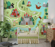 Fairy tale kingdom map wall mural