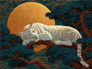 White Tiger Chinoiserie Wall Mural