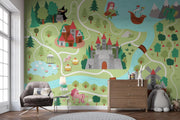 Fairy tale kingdom map wall mural