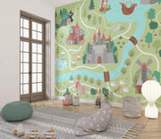 Fairy tale kingdom map wall mural