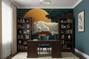 White Tiger Chinoiserie Wall Mural