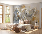 Abstract horse wall mural
