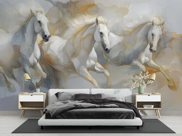 Abstract horse wall mural