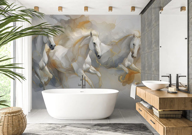 Abstract horse wall mural