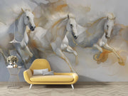 Abstract horse wall mural