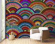 Rainbow Arch Embroidery-Effect Wall Mural – room illustration 2