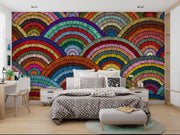Rainbow Arch Embroidery-Effect Wall Mural – room illustration 4