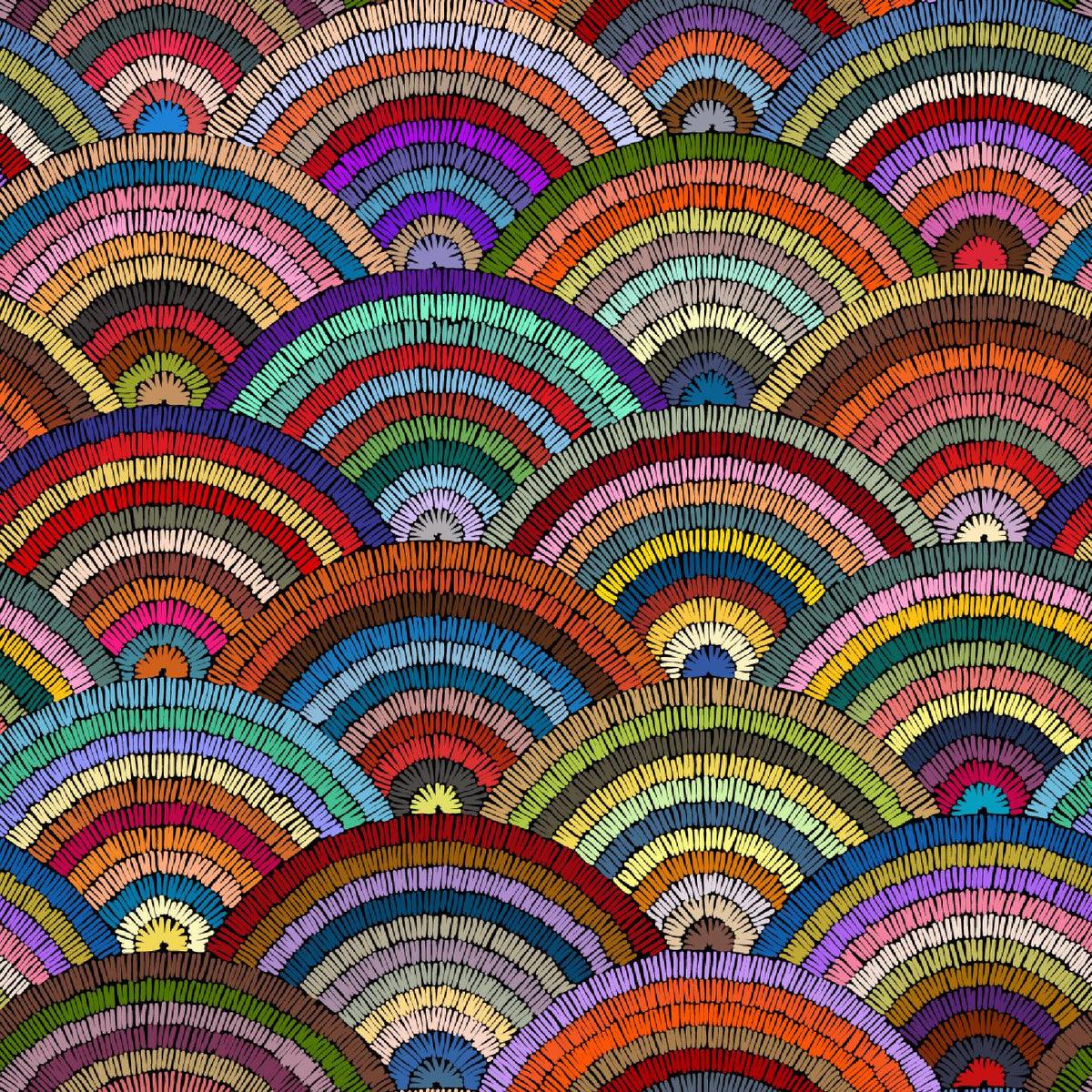 Rainbow Arch Embroidery-Effect Wall Mural – full artwork