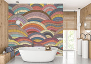 Boho Embroidery Waves Wall Mural – room illustration 4