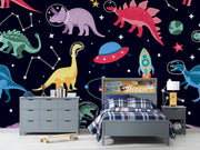 Dinosaur Astronauts Wall Mural – room illustration 4