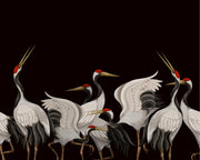 Dark Crane Chinoiserie Wall Mural