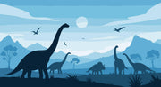 Blue Dinosaur Landscape Wall Mural – full artwork