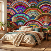Rainbow Arch Embroidery-Effect Wall Mural – room illustration 1