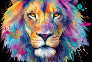 Colourful Watercolour Lion Wall Mural – full artwork