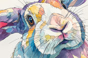 Colourful Watercolour Bunny Wall Mural – full artwork