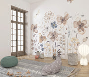 Earthy Flowers Wall Mural