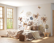 Earthy Flowers Wall Mural