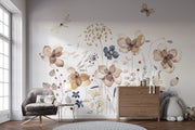 Earthy Flowers Wall Mural