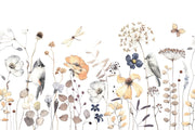 Illustration of birds and flowers on a white background