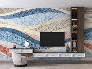 Coastal Mosaic Wave Wall Mural – room illustration 3