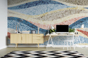 Coastal Mosaic Wave Wall Mural – room illustration 4