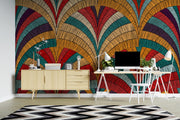 Bohemian Embroidery Fan Wall Mural – room illustration 3