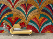 Bohemian Embroidery Fan Wall Mural – room illustration 1