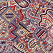 Purple Geometric Embroidery-Effect Wall Mural – full artwork