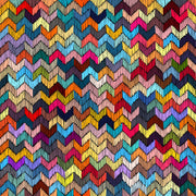 Colourful Chevron Embroidery-Effect Wall Mural – full artwork