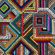 Rainbow Geometric Embroidery-Effect Wall Mural – full artwork