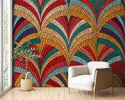 Bohemian Embroidery Fan Wall Mural – room illustration 2