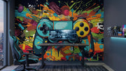Graffiti Game Controller Wall Mural – room illustration 1