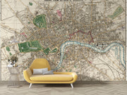 Vintage London Map Wall Mural – room illustration 1