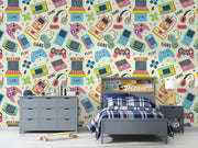 Retro Arcade Gaming Wall Mural – room illustration