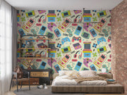 Retro Arcade Gaming Wall Mural – room illustration