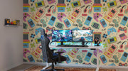 Retro Arcade Gaming Wall Mural – room illustration
