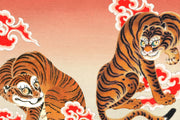 Japanese Tigers and Clouds Wall Mural – clean tiger and cloud artwork