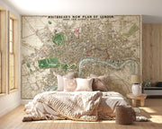 Vintage London Map Wall Mural – room illustration 2