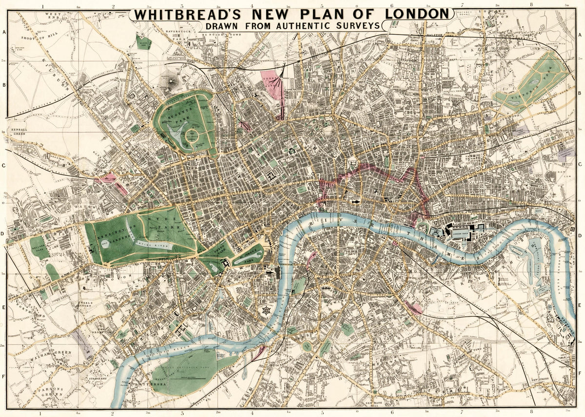 Vintage London Map Wall Mural – full artwork