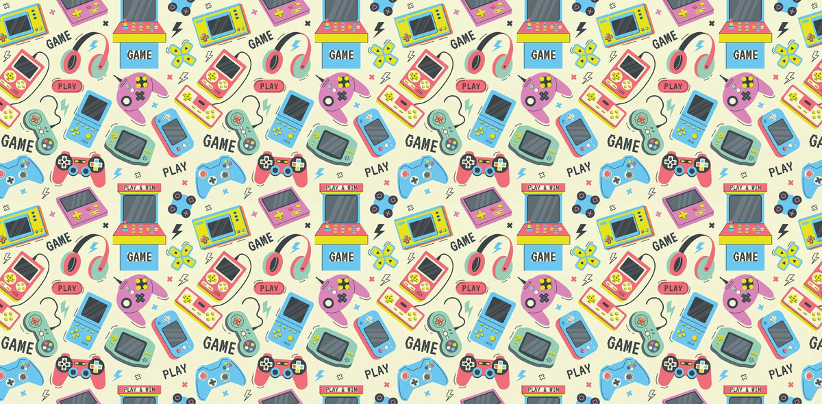 Retro Arcade Gaming Wall Mural – artwork design