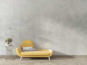 Light Grey Limewash-Effect Wall Mural – room with a yellow chaise longue mock-up