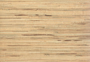 A close-up texture shot of a woven natural fiber material, showing horizontal strands in a light tan and beige color.