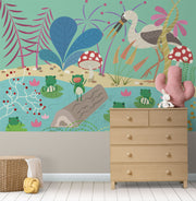 Fairy tale pond wall mural