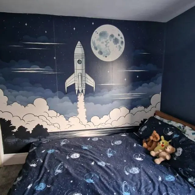 Cartoon Spaceship Wall Mural