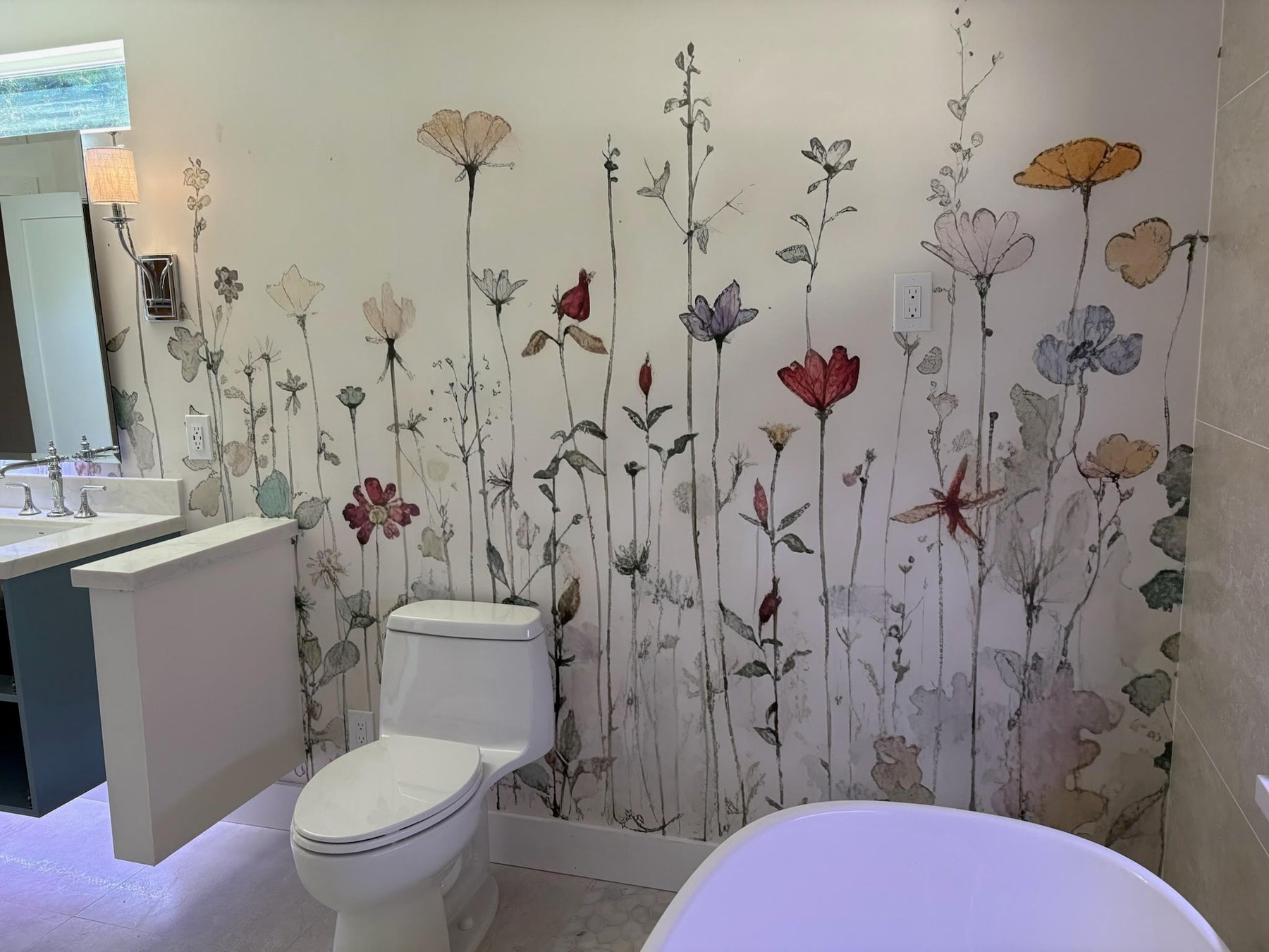 Watercolour Wildflowers Wall Mural