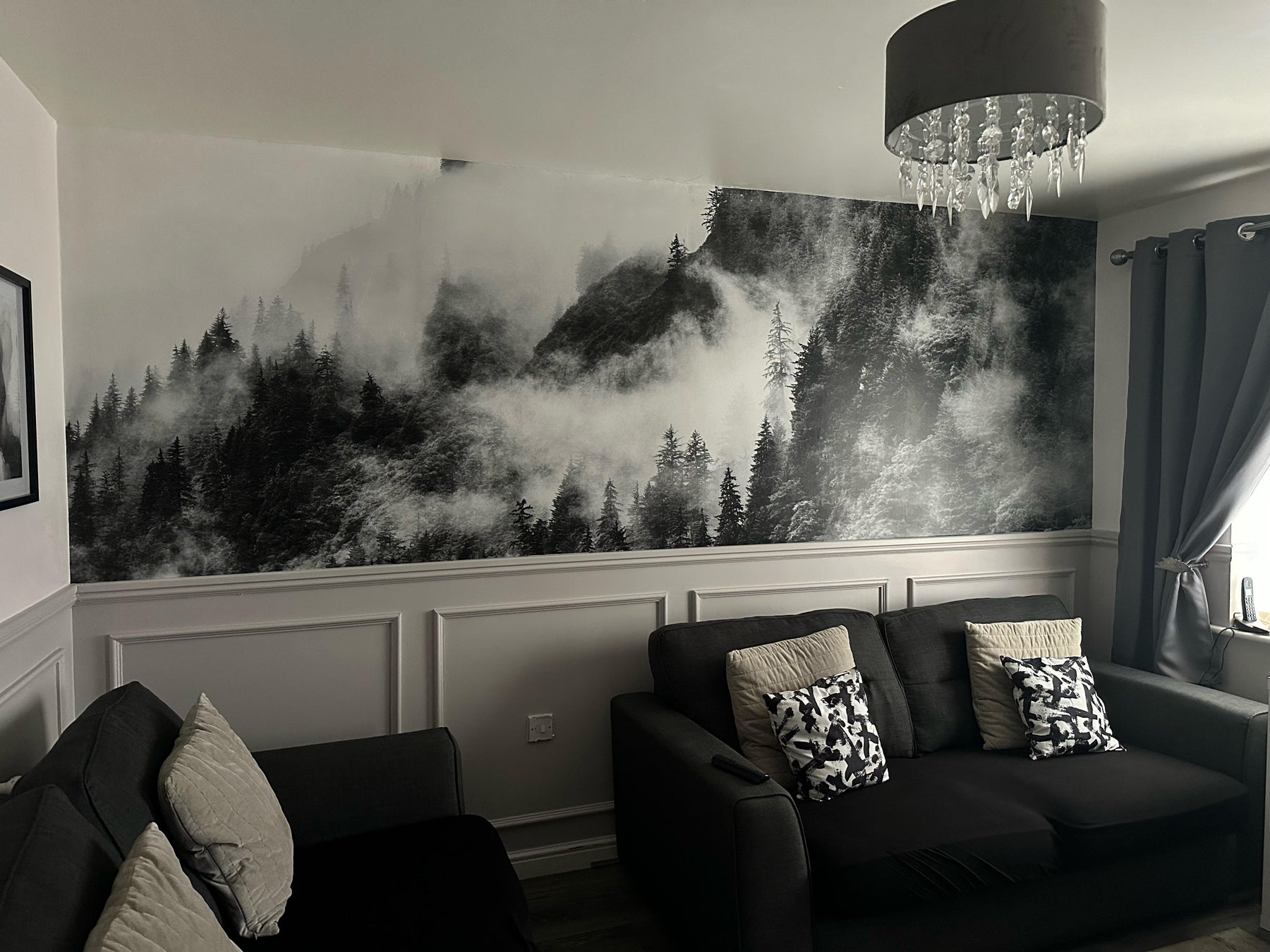 Misty Hillside Wall Mural