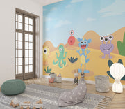 Cartoon monsters wall mural
