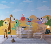 Cartoon monsters wall mural